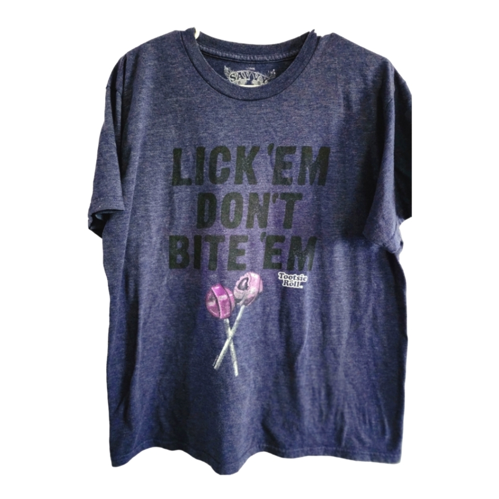 Lick'em Don't bite'em men's tee, sz Large